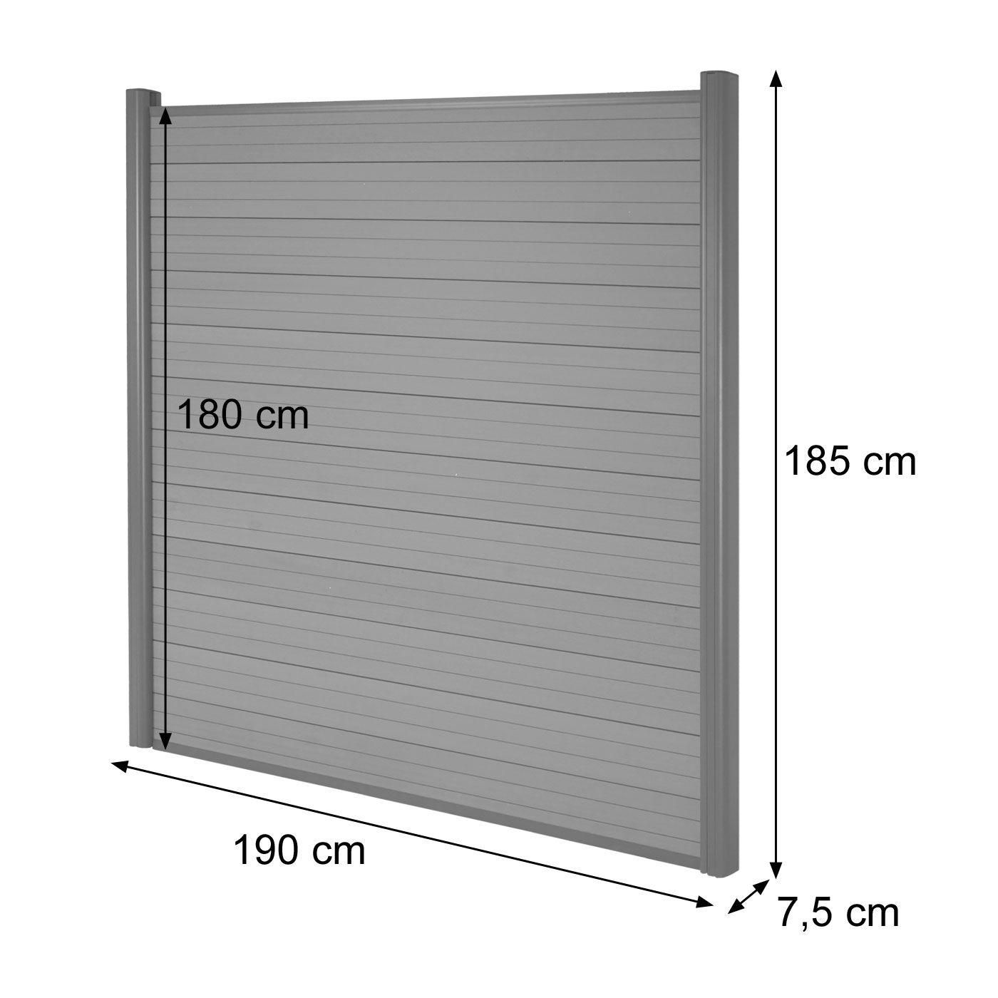 Brise-Vue En Wpc Sarthe, Clture Brise-Vent, Poteaux Aluminium lment De B... - 4