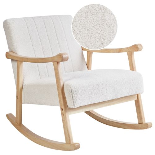 Fauteuil À Bascule Leknes Bouclé Blanc Cassé