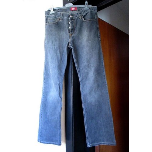 Jean Noir Clair, Marque : Levis Ou Levi's, T. 40 - Bas Des Jambes Un Peu Usé