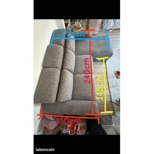Canape Angle A Gauche Poltronesofa, Très Bon État. Revêtement Zerina 100% Polyester, Lavable Coussin Assise Double Densité 30 Kg/M3 Appuis Tête Relevables Dépliable En Lit. Dim240x110 (Méridienne 175)