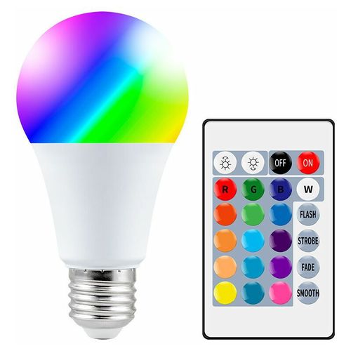 Ampoules Led Multicolores, Ampoule Led E27 Rgbw 10 W Avec Télécommande, Fonction Mémoire Et Minuterie, 12 Couleurs Et 7 Niveaux De Luminosité, Lumières D'ambiance Pour La Maison, La Décoration, Le Bar, La Fête