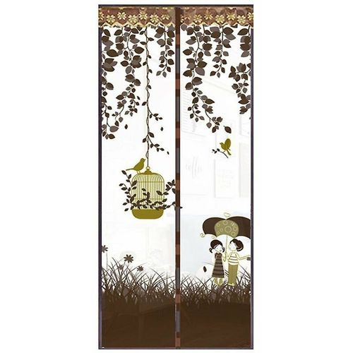 1 Pc Birdcage Parapluie Été Aimant Porte Moustiquaire Moustiquaire Écran Rideau (Café)