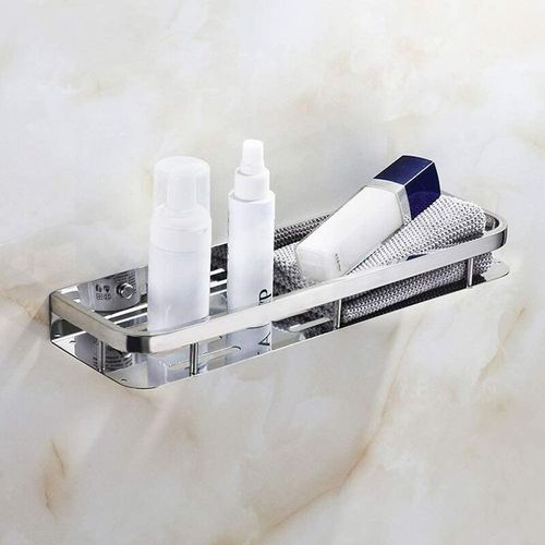 Serviteurs de Douche Étagère de Douche INOX SUS304 Étagère Salle de Bain Murale Panier de Douche Rectangulaire Chrome