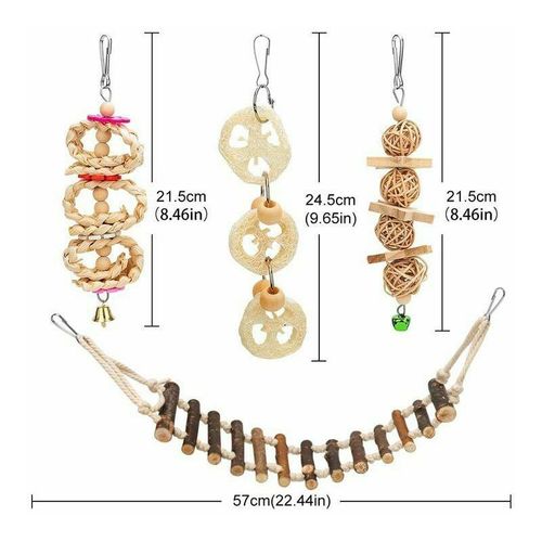 8 Pièces Jouets Pour Oiseaux Avec Jouets À Mâcher Et Balançoires Pour Cage À Oiseaux - Décoration De Volière Idéale Et Cloches Jouets Pour Perroquets, Perruches, Petits Aras