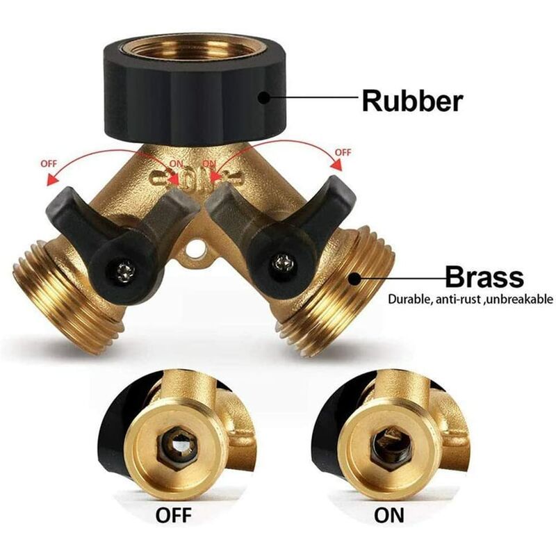 Raccord en Y, raccord de tuyau, double robinet pour lave-lin... - 5