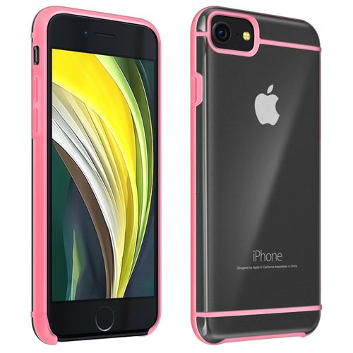 Coque Iphone Se 2020 / 8 / 7 Rigide Antidérapant Contour Coloré Akashi Rose
