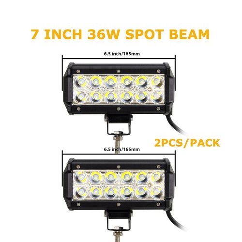 Barre Lumineuse De Travail À Led Pour Voiture,Lampe Tout-Terrain,Budgétaire De Tache D'inondation,Lampe Pour Tracteur,Bateau,Remorque,Suv 4x4,Rl,12v,24v,7-44 "",20"",126w,288 - Type 2pcs 7in 36w Spot