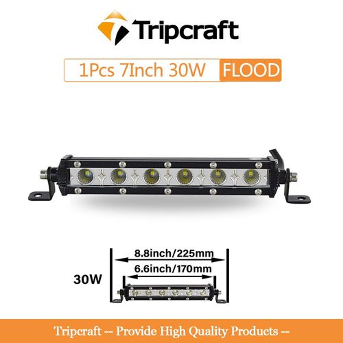 Projecteur De Lumière Led 7 Pouces 72w,2 Pièces,Rampe De Conduite,Faisceau Lumineux,Lampe Automatique,Pour Camion Tout-Terrain,Bumosquito,4x4,12v,24v - Type 7in 30w Flood