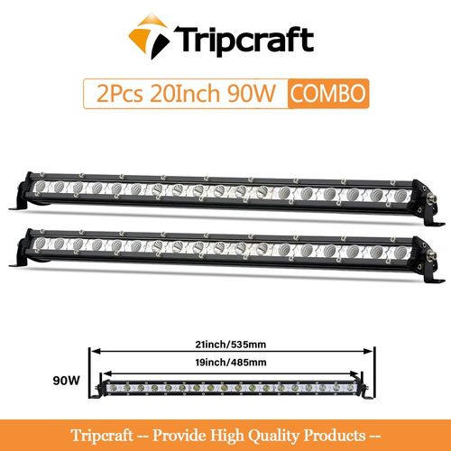 Projecteur De Lumière Led 7 Pouces 72w,2 Pièces,Rampe De Conduite,Faisceau Lumineux,Lampe Automatique,Pour Camion Tout-Terrain,Bumosquito,4x4,12v,24v - Type 2pcs 20in 90w Combo
