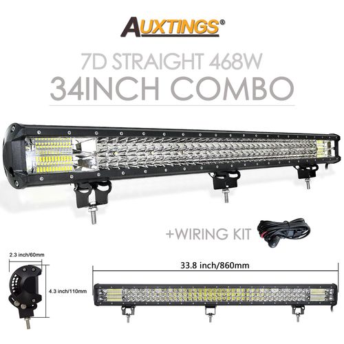 Auxeuropean-Barre Lumineuse Led Leic-Nucleo7d,12-45 "",180w-612w,Lampe De Travail Chlorled Pour Camion Suv,Rl,4x4,Versi12 V,24v - Type 34in With Wire