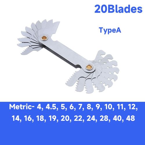 Mesureur de pas de vis sphérique,20-58,compteur de vis,SAE Whitworth,résistant à 55/60,outils de mesure de filetage Metrisch - Type 20Blades TypeA