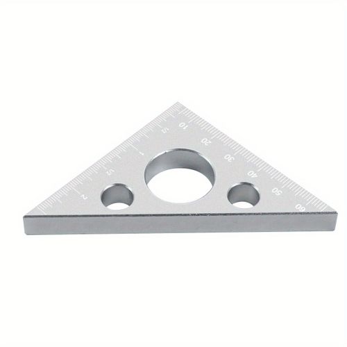 Règle à angle droit en aluminium,règle de travail de calcul,règle triangulaire,échelles,carré de charpentier de allumer iste,recommande des outils de mesure,jauge - Type Silvery #B