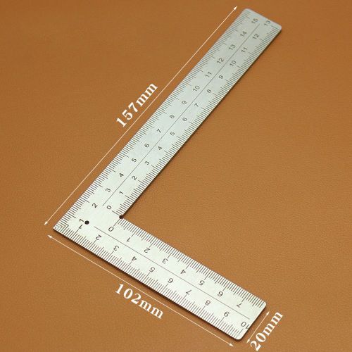 Règle droite en métal en acier inoxydable,outil de mesure de précision double face,échelle MeaccelerRuler,accessoires 15-40cm - Type L Ruler 100x150mm