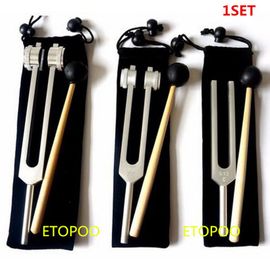 Fourchette de réglage médicale en aluminium,marteau de chakra,jeu de maillet,test du système nerveux,128Hz,256Hz,512 Hz - Type 1set