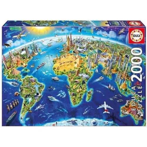 - Puzzle 2000 Pièces Adulte|Symboles Du Monde|Comprend Fix Puzzle +14 Ans(17129)