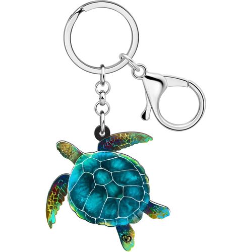Porte-Clés Tortue De Mer En Acrylique Porte-Monnaie Porte-Clés Voiture Animaux Marins Bijoux Tortue De Mer Cadeaux Pour Femme Filles Charms D'été