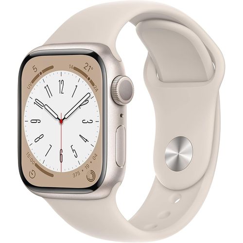 Apple Watch Series 8(Gps,41mm)Boîtier En Aluminium Lumière Stellaire Avec Bracelet Sport Lumière Stellaire,Regular(Reconditionné)