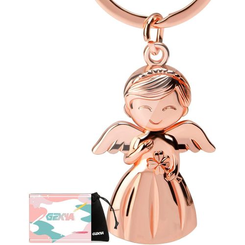 Porte-Clés Au Motif Ange Gardien,Pendentif Porte-Bonheur,Avec Feuille De Trèfle,Pour Examens Ou Voiture,Approprié Comme Cadeau Pour Femmes,Petite Amie,Collègues