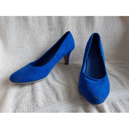 Escarpins Bleus Imitation Suedine Taille 38