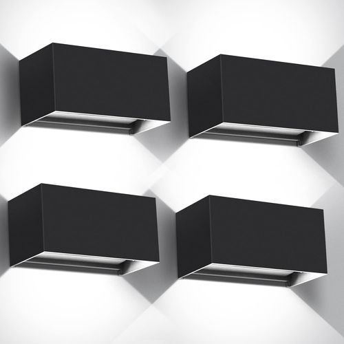 20w Appliquémurale Extérieur 6000k Blanc Froid Applique Exterieur Angle De Rayonnement Réglable Appliquemural Intérieur Ip65 Étanche(Noir)