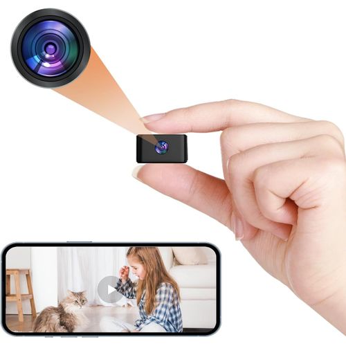Mini Caméras Espion Wifi Camera Espion-Caméra Cachée,1080P Intérieure/Extérieure Sans Fil PortableMicro Camera,Angle Ultra Large Avec Détection DeMouvement,Real-Time Viewing Avec App