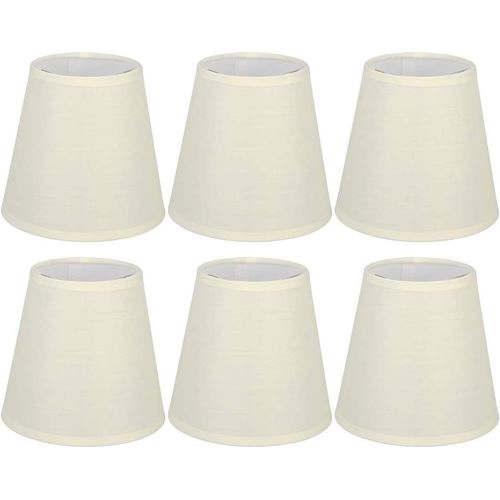 Abat-Jour 6 Pièces,Abat-Jour En Tissu De Lin De Couleur Crème De Remplacement Pour Appliquemurale E14 Lustre Décoration De Lamaison