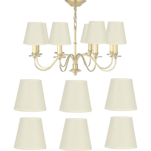 6pcs Abat-Jour En Tissu,Moderne E14 Clip Sur Lampe De Table Abat-Jour De Chevet Abat-Jourmural,Couleur Crème Droplight Applique Abat-Jour Petit Abat-Jour
