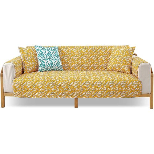 Housse De Canapé Relax Housse De Fauteuil 3 Place Antidérapantmatelassé Protège Canapé Pour Enfant Et Animaux 1-Pièce Jaune