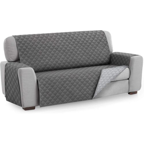 Textilhome-Housse De Canapé Protecteurmalu,Taille 3 Places. Houssematelasse Réversible. Couleur Grey