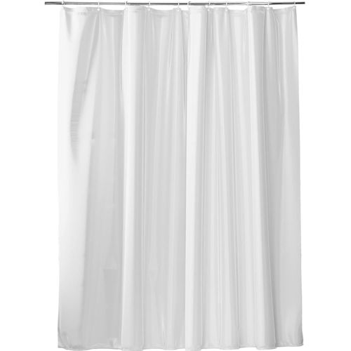 Rideau De Douche Blanc 180 X 200 Cm Avec Anneaux De Fixation Et Effet Anti-Moisissure