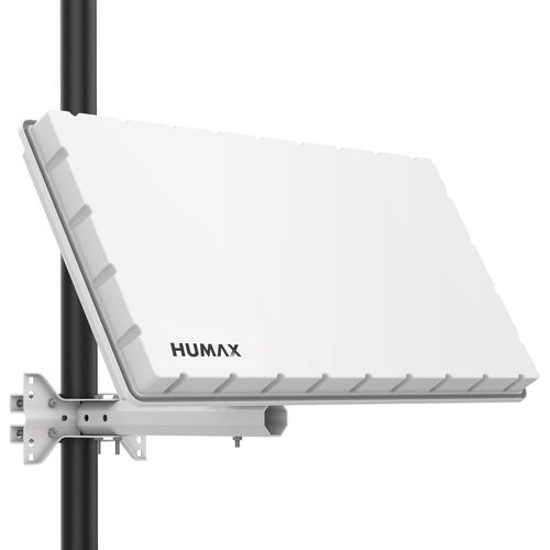 Humax Flat H39D4 Antenne Satellite Plate Pour 4 Participants,Avec Lnb Quad¿Antenne Satellite Plate Avec Support Pour Mur Ou Mât,Comparable À Une Antenne Satellite De 60 Cm,Blanche