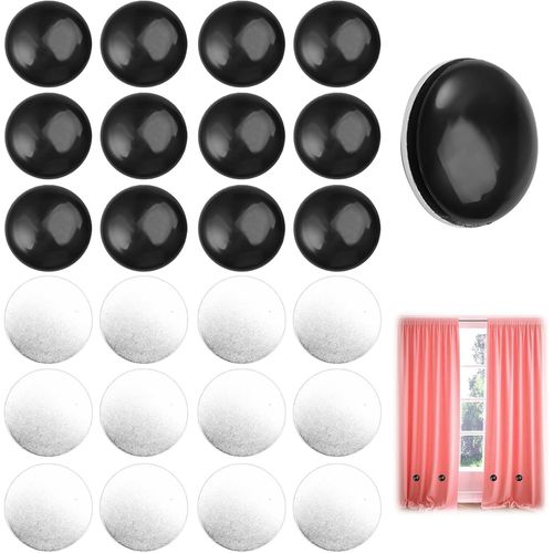 12 Pièces Poids De Rideau De Douche,Aimant Rideau De Douche 30g,Ronds Poids Magnétiques Pour Rideaux Pour Rideaux De Douche,Rideaux,Linge De Lit,Nappes,Tableaux Blancs Magnétiques (Noir)