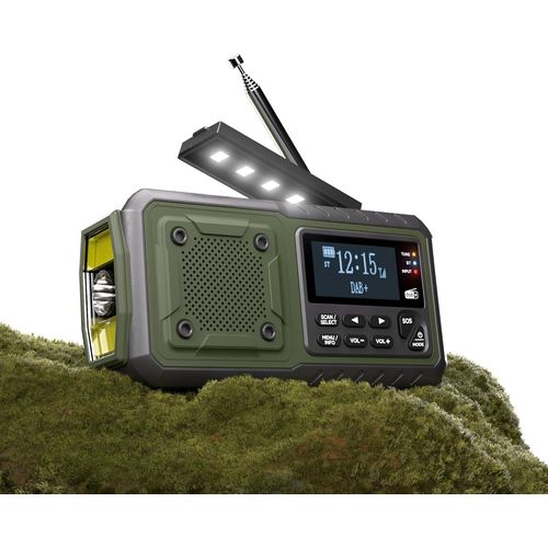 Radio À Manivelle Dab+/Fm-Radio D'Urgence Avec Manivelle Et Batterie De 5000 Mah-Radio Solaire Avec Réveil-Manivelle Blackout-Équipement D'Urgence-Comme Lampe De Poche Et Chargeur