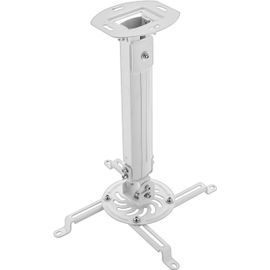 Support Universel Pour Vidéoprojecteur Support Plafond Inclinable De +-15°-Pivotant De 360°-Jusqu'À 13,5 Kg-Réglable En Hauteur 380 Mm-580 Mm-Passage De Câble-Blanc