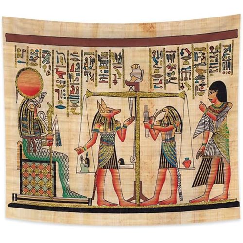 100X70Cm Ancienne Égyptienne Tapisseriesphinx Anime Mystique Ethnique Motifsmythologie Tenture Murale Vintage Art Abstrait Tapisserie Murale Motifs Symétriques Pour Chambre Décoration