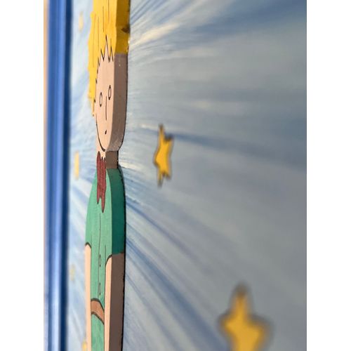 Tableau peinture et bois colle petit prince