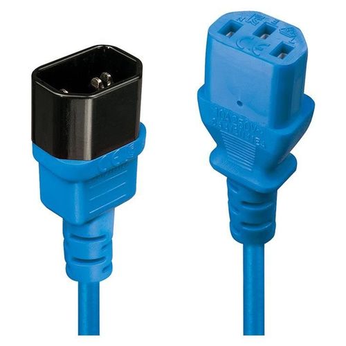 Lindy - Rallonge de câble d'alimentation - power IEC 60320 C13 pour IEC 60320 C14 - 50 cm - moulé - bleu
