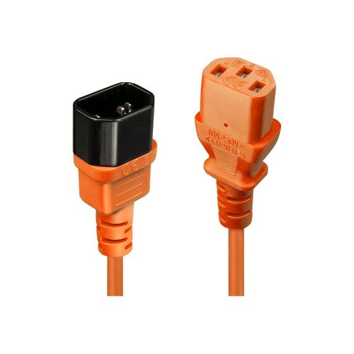 Lindy - Rallonge de câble d'alimentation - power IEC 60320 C13 pour IEC 60320 C14 - 2 m - moulé - orange