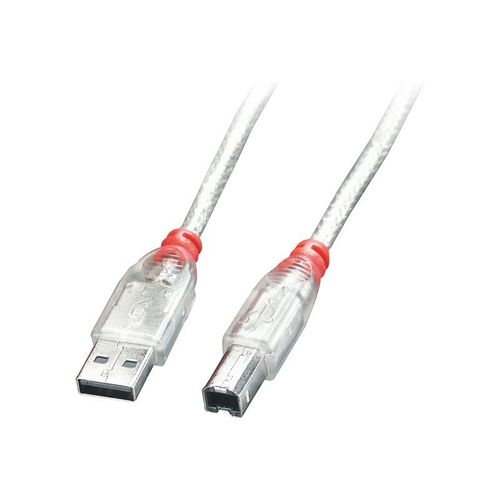 Lindy - Câble USB - USB (M) pour USB type B (M) - USB 2.0 - 20 cm - moulé - transparent