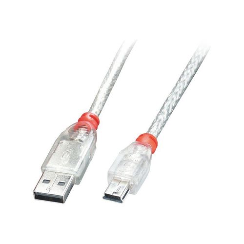 Lindy - Câble USB - USB (M) pour mini USB type B (M) - USB 2.0 - 50 cm - moulé - transparent