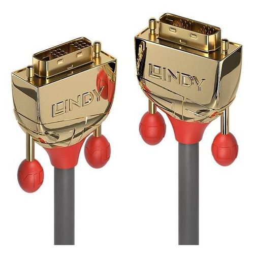 Lindy Gold - Câble DVI - liaison simple - DVI-D (M) pour DVI-D (M) - 15 m - rond - gris