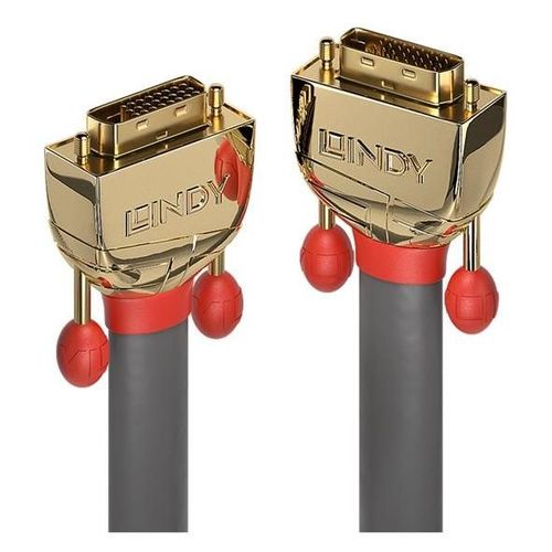 Lindy Gold - Câble DVI - liaison double - DVI-D (M) pour DVI-D (M) - 20 m - vis moletées - gris