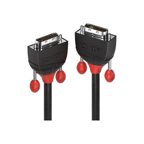 Lindy - Câble DVI - liaison double - DVI-D (M) pour DVI-D (M) - 5 m - rond, vis moletées - noir