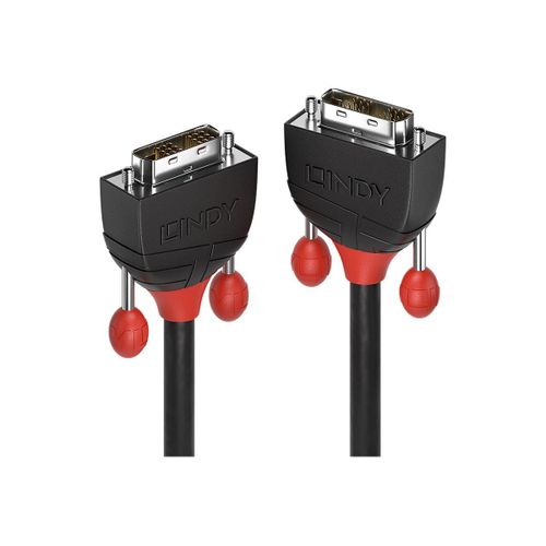 Lindy Black Line - Câble DVI - liaison simple - DVI-D (M) pour DVI-D (M) - 5 m - rond, vis moletées, support 1080p - noir