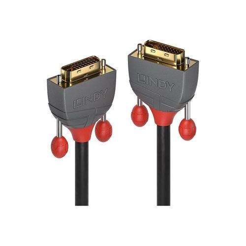 Lindy Anthra Line - Câble DVI - liaison double - DVI-D (M) pour DVI-D (M) - 1 m - rond, vis moletées - noir