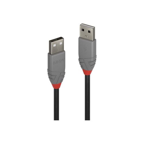 Lindy Anthra Line - Câble USB - USB (M) pour USB (M) - USB 2.0 - 20 cm - rond - noir