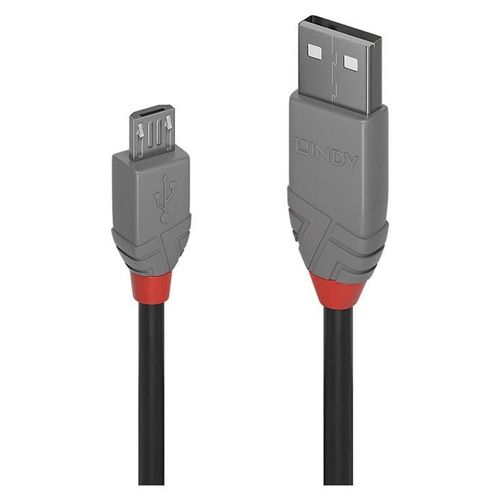 Lindy Anthra Line - Câble USB - USB (M) pour Micro-USB de type B (M) - USB 2.0 - 50 cm - rond - noir
