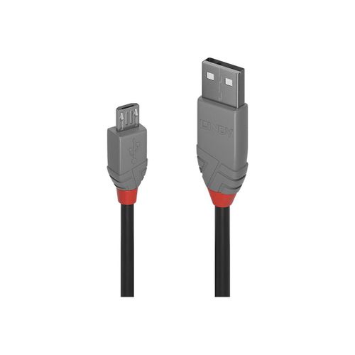Lindy Anthra Line - Câble USB - USB (M) pour Micro-USB de type B (M) - USB 2.0 - 3 m - rond - noir