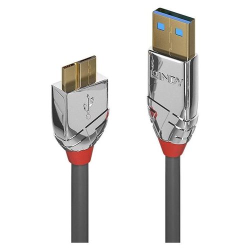 Lindy CROMO - Câble USB - USB type A (M) pour Micro-USB de type B (M) - USB 3.0 - 50 cm - rond - gris