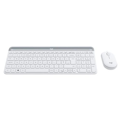Logitech Slim Wireless Combo MK470 - Ensemble clavier et souris - sans fil - 2.4 GHz - QWERTY - R.-U. - blanc cassé